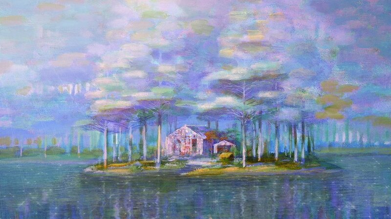 Island house in dreamy landscape