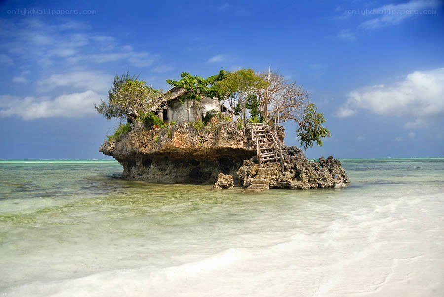 Island house on a rock