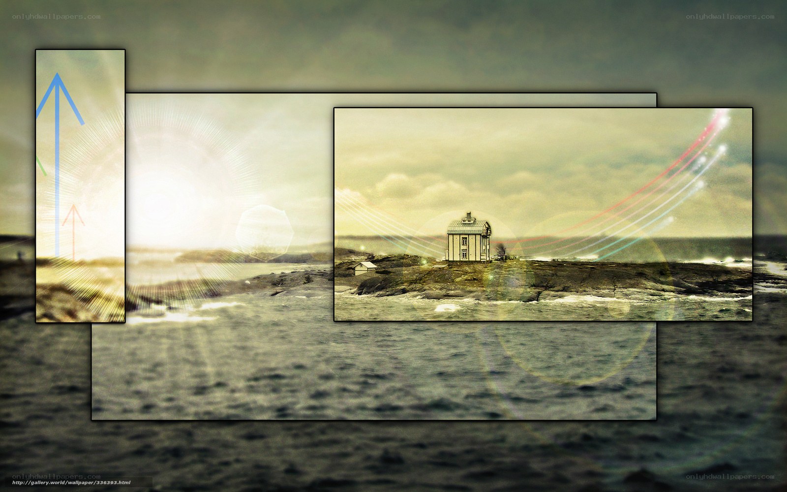 Island house with light effects