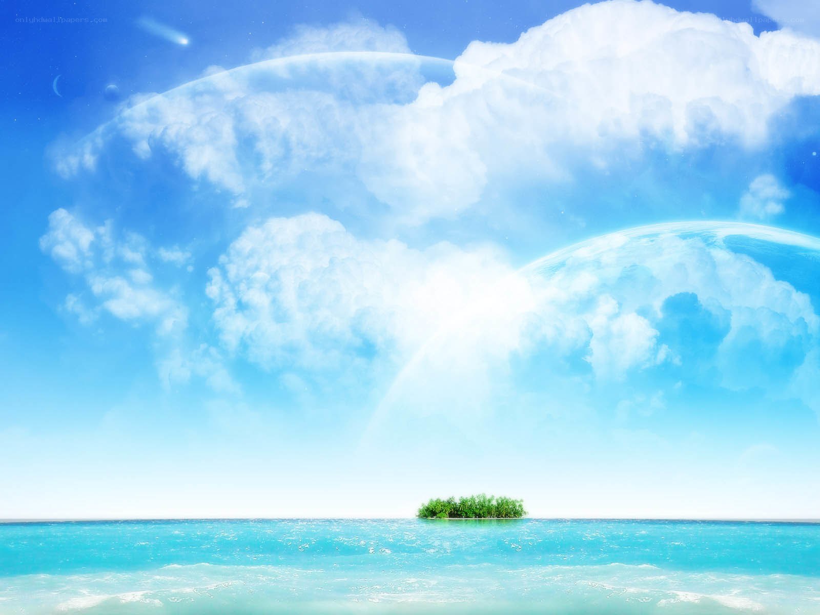 Island in a dreamy sky