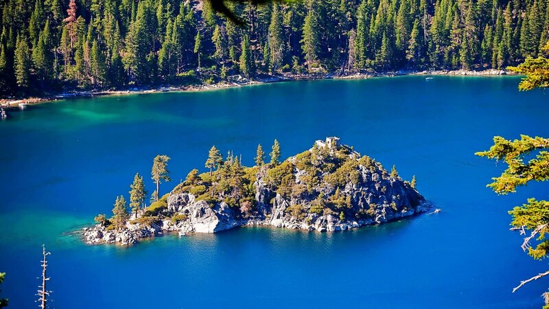Island in Blue Lake — Serene