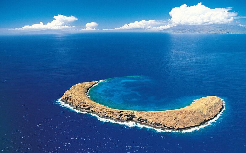 Island in Blue Ocean — Serene, Afternoon