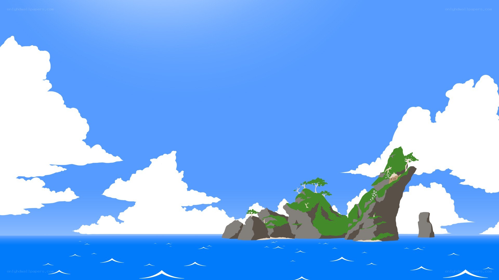 island in blue ocean
