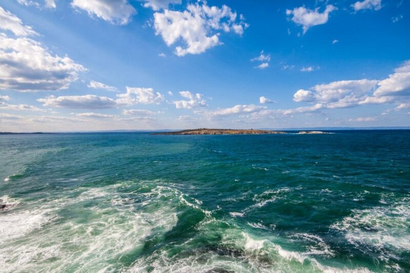 Island in Blue Sea — Serene, Afternoon, Photograph