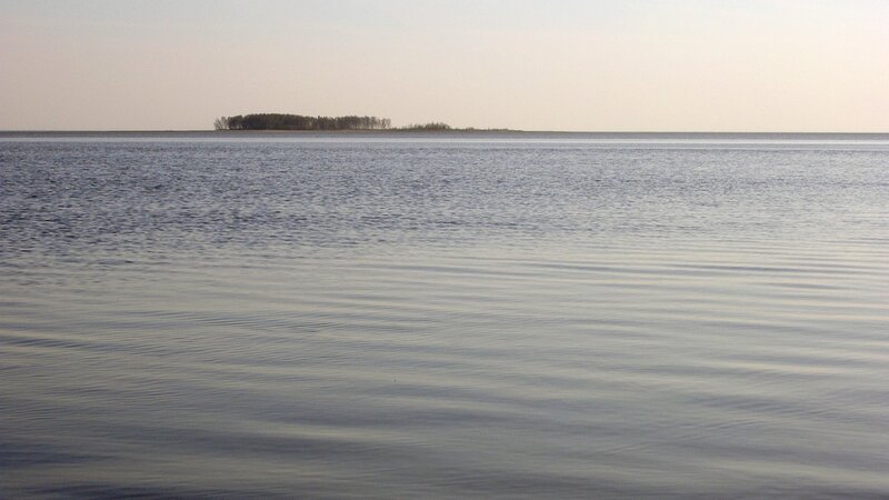 Island in calm waters