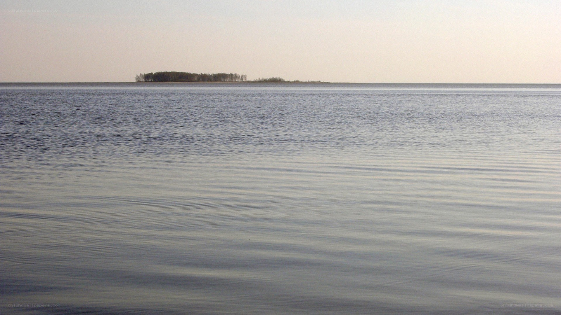 Island in calm waters