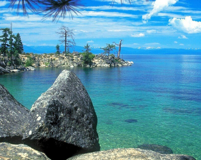 Island in Clear Lake — Blue
