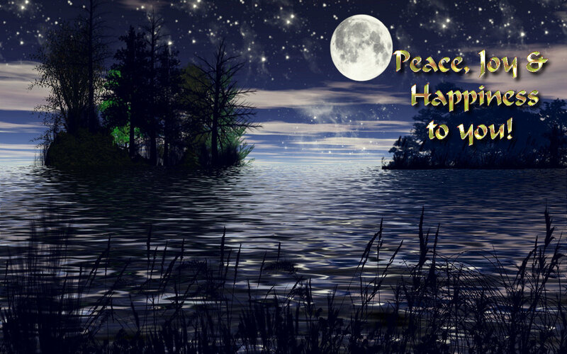 Island in Moonlit Lake