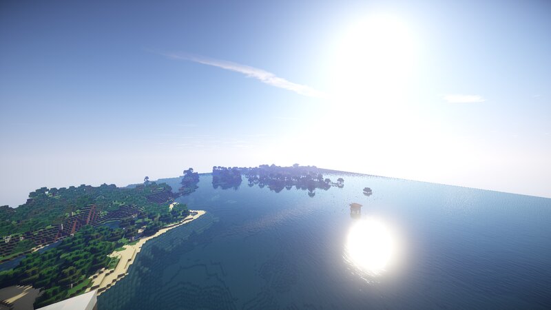 Island in Ocean — Blue, Serene, Afternoon, 3d Render, Sky