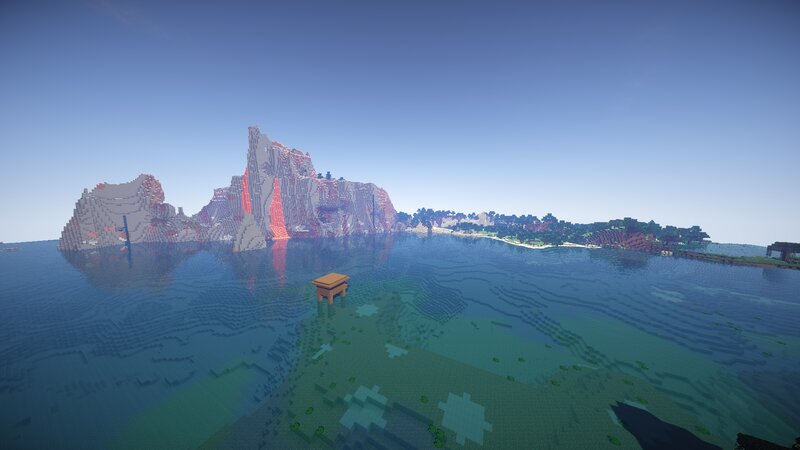 Island in Ocean — Blue, Serene, Afternoon, Pixel Art