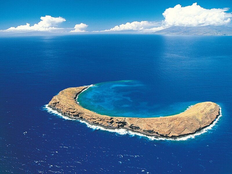 Island in Ocean — Blue, Serene, Afternoon