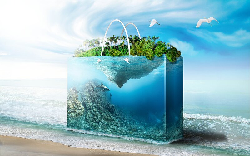 Island in Shopping Bag