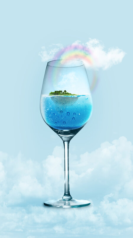Island in Wine Glass