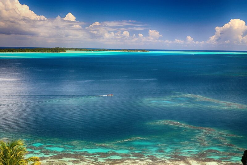 Island Lagoon with Boat