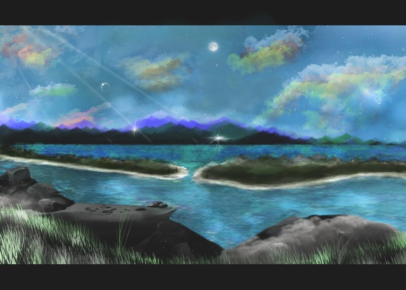 Island Lake at Night