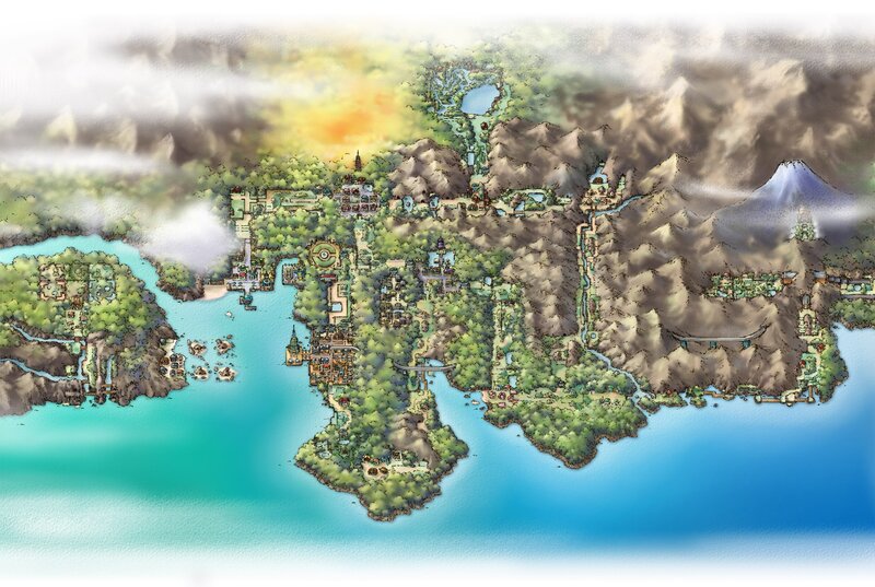 Island Map with Cities