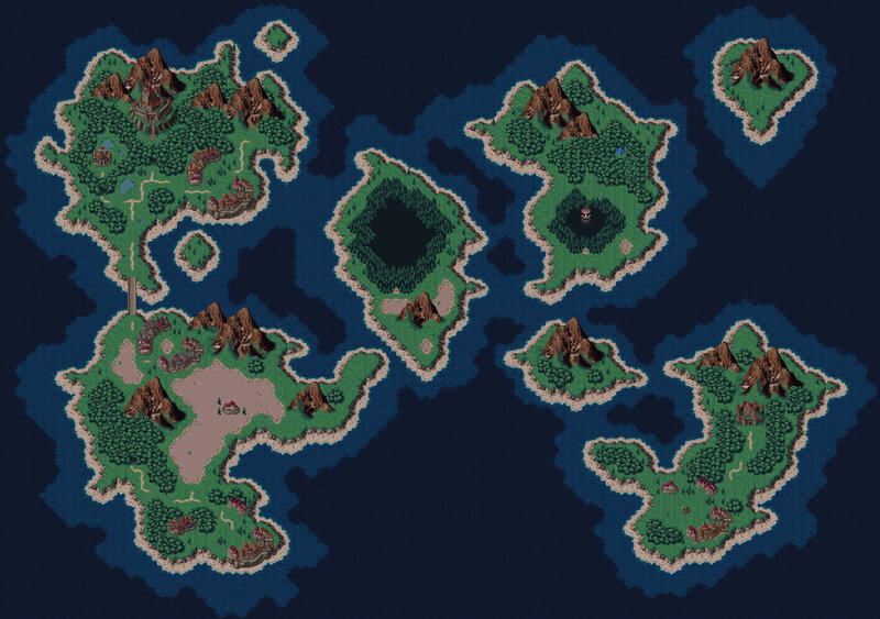 Island Map with Forests