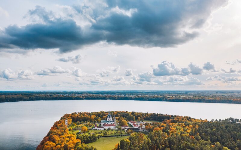 Island Monastery with Lake