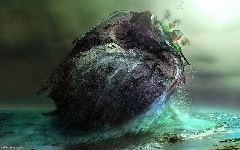 Island rock formation