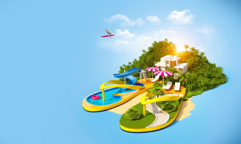 Island Shaped Like a Flip-flop