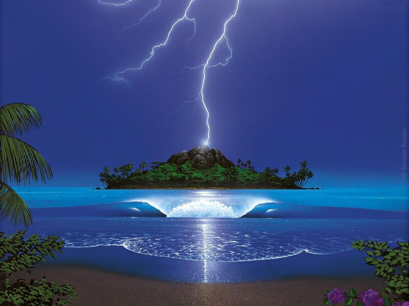 Island Struck by Lightning