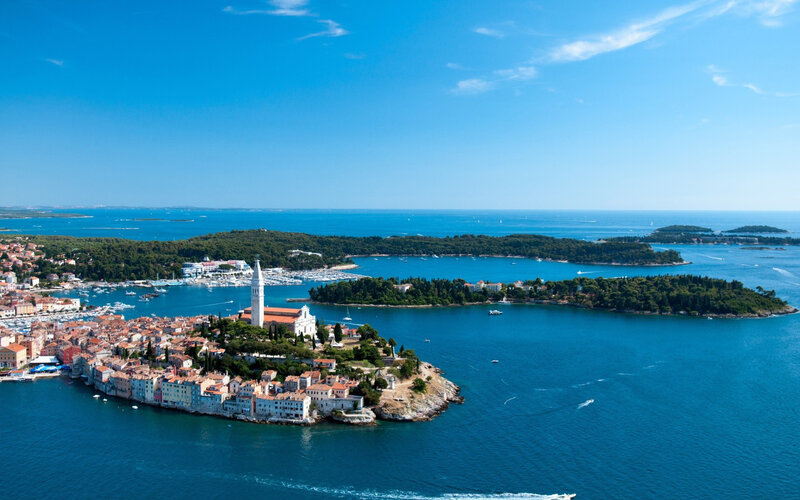 Island Town with Church