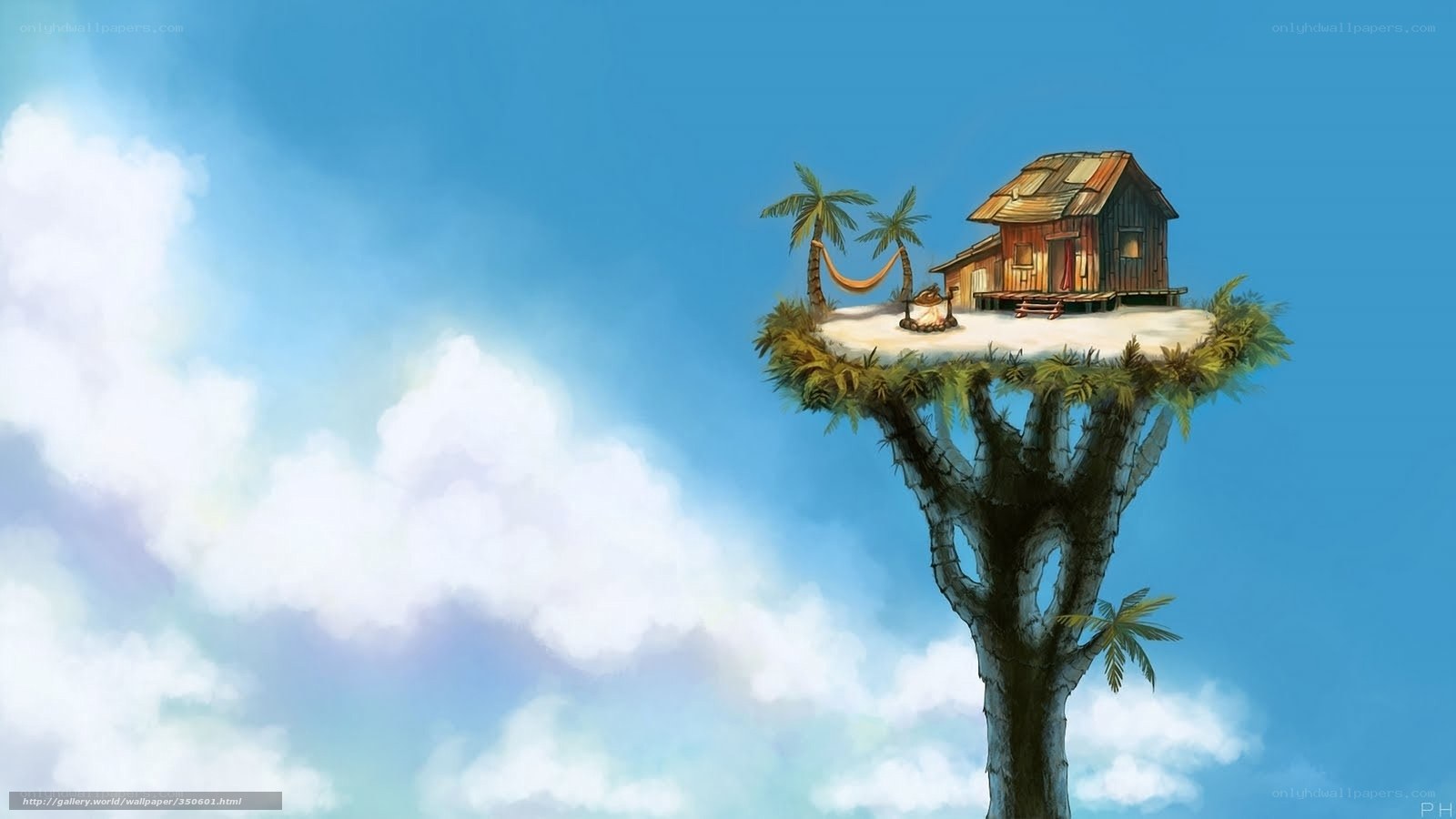 Island tree house in the sky