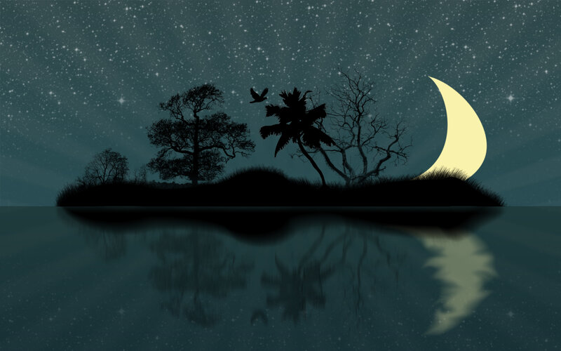 Island under Crescent Moon