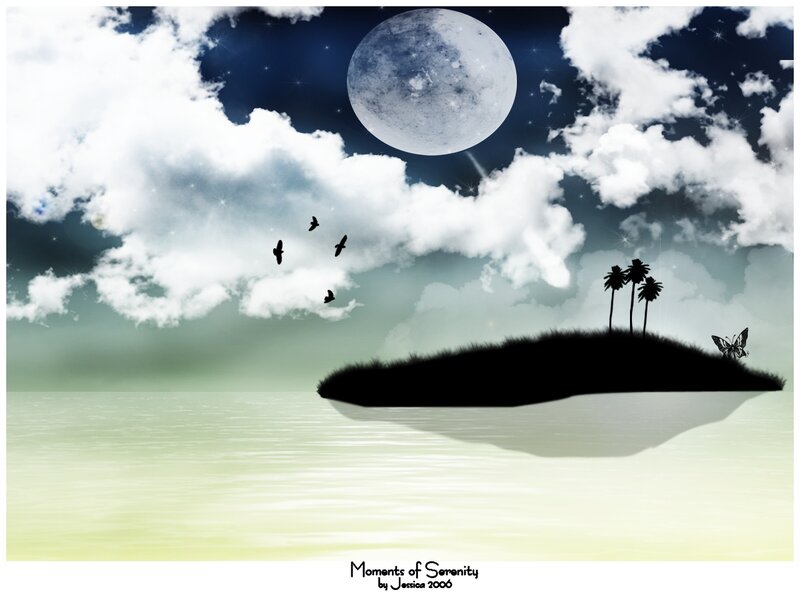 Island under Moonlight — Black
