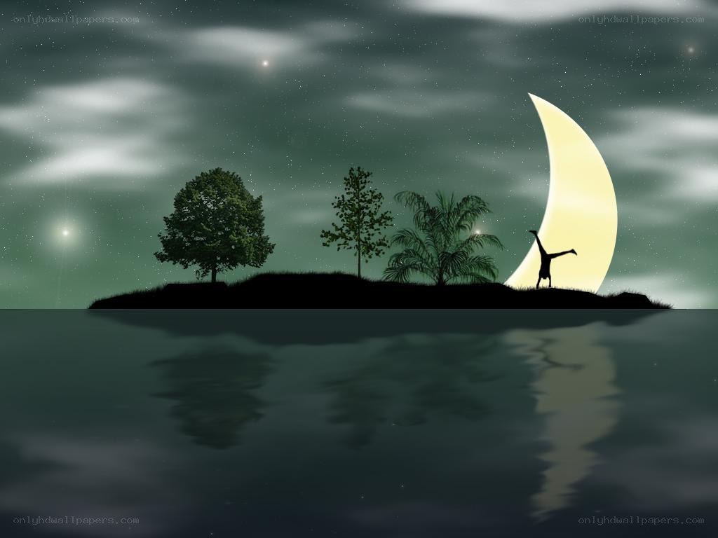 Island under the crescent moon
