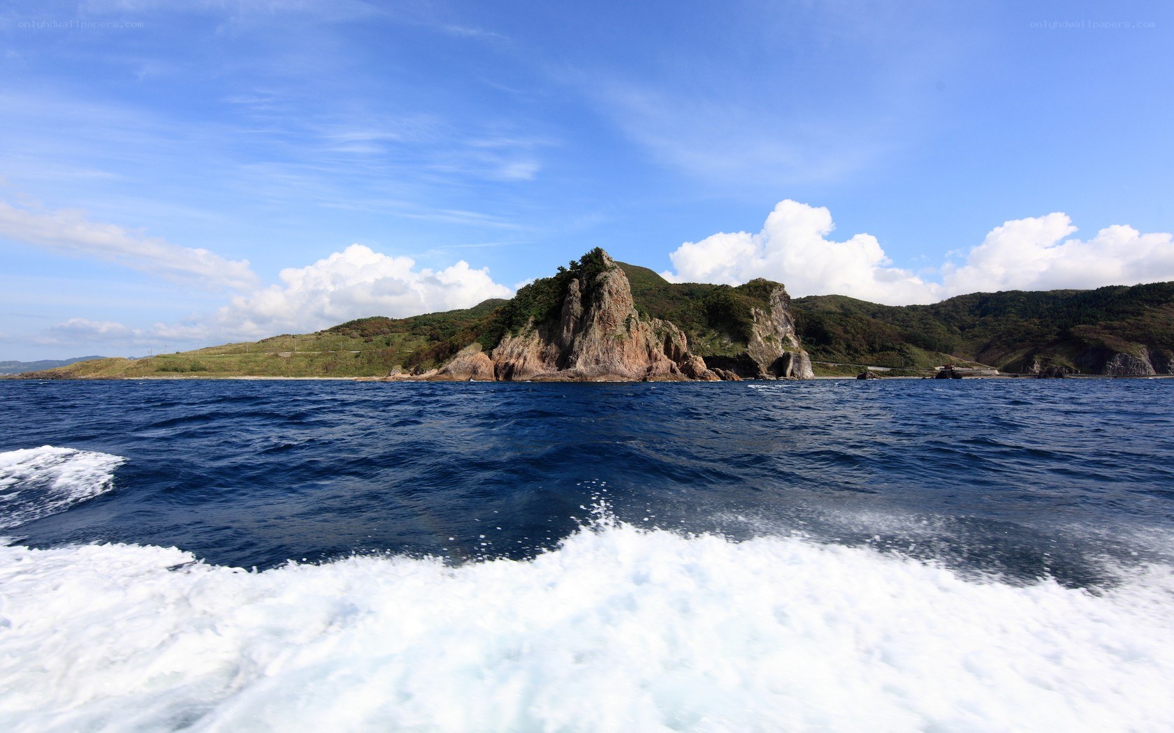 Island view from a boat