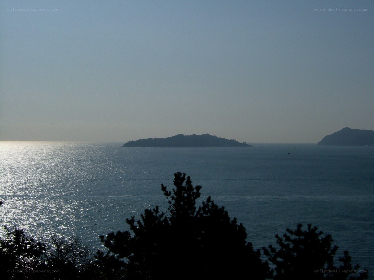 Island view from coastal hill