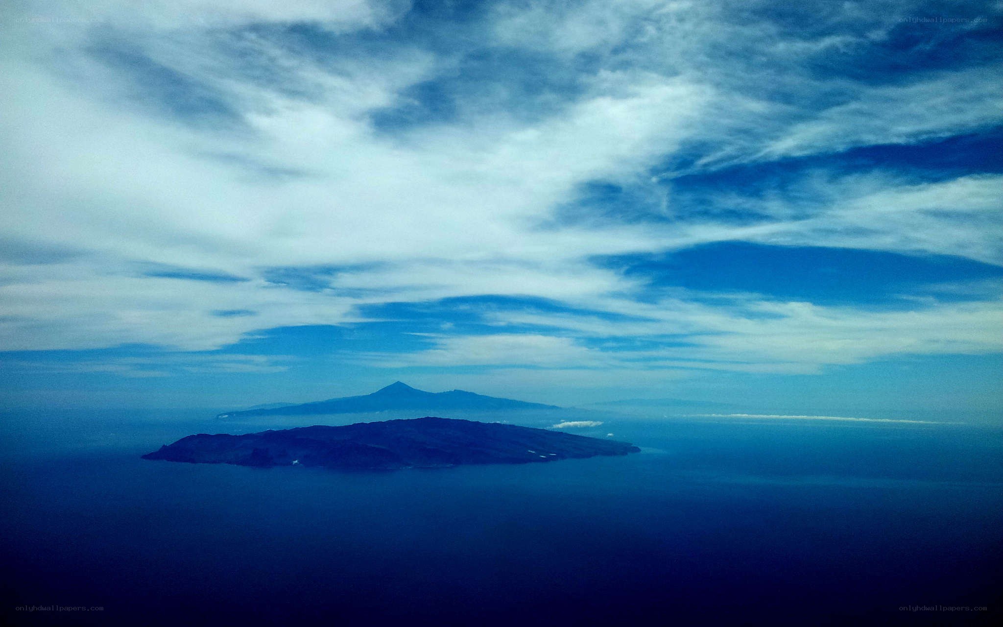 Island view from the sky