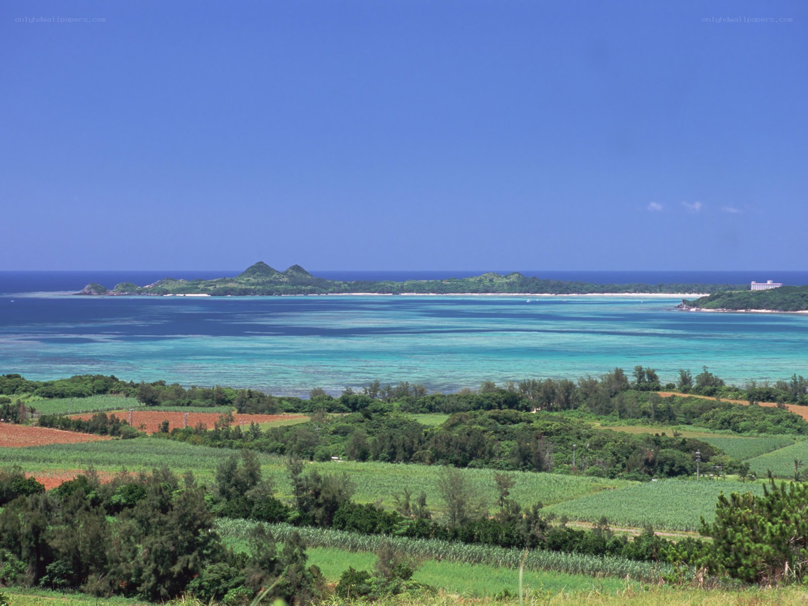 Island view with turquoise water