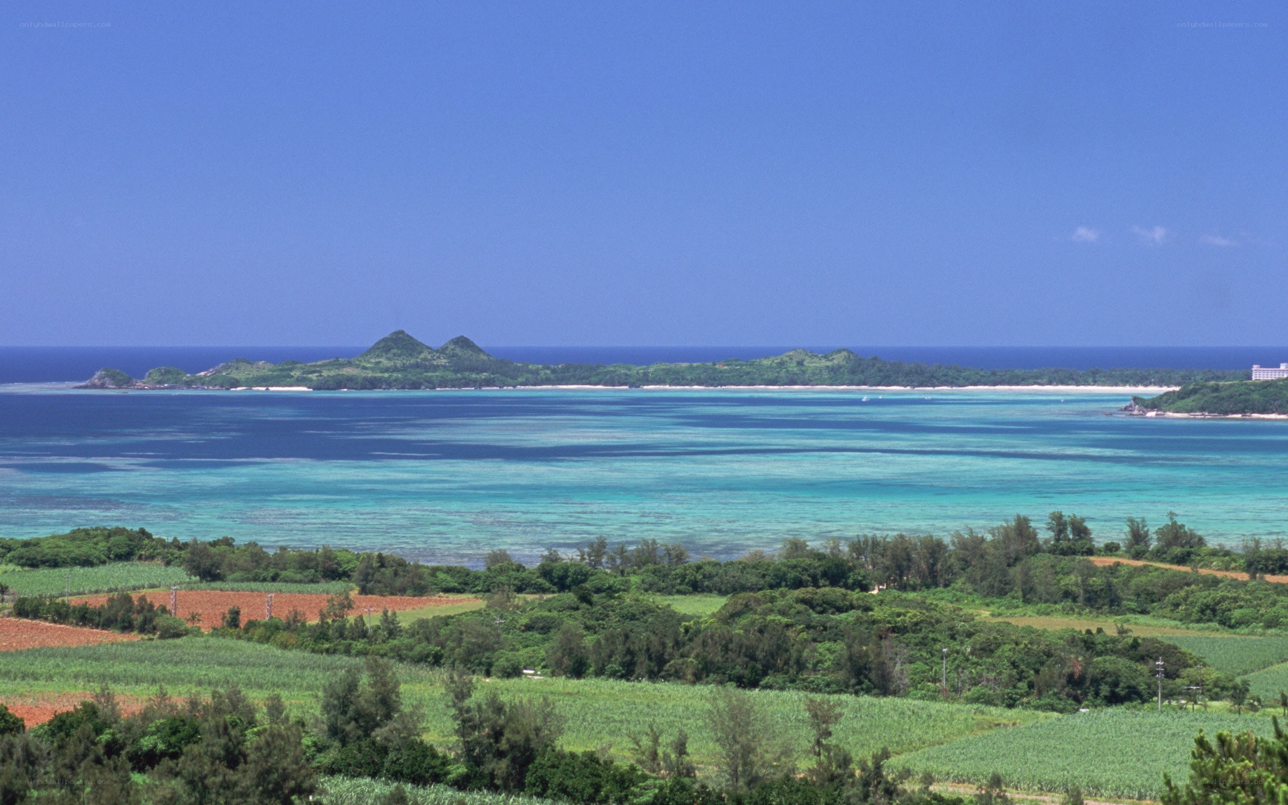 Island view with turquoise water