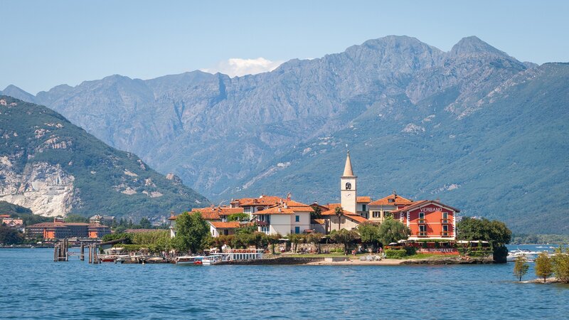 Island Village on Lake — Blue, Serene