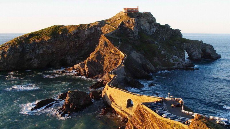 Island with a bridge to the sea