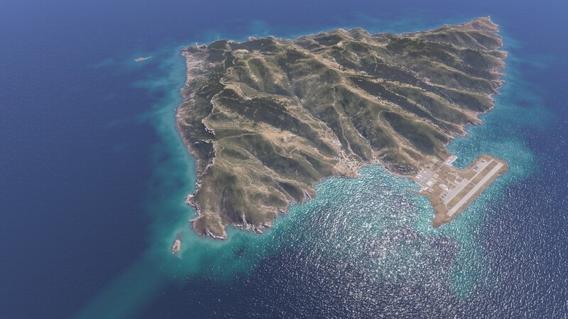 Island with Airport — Blue