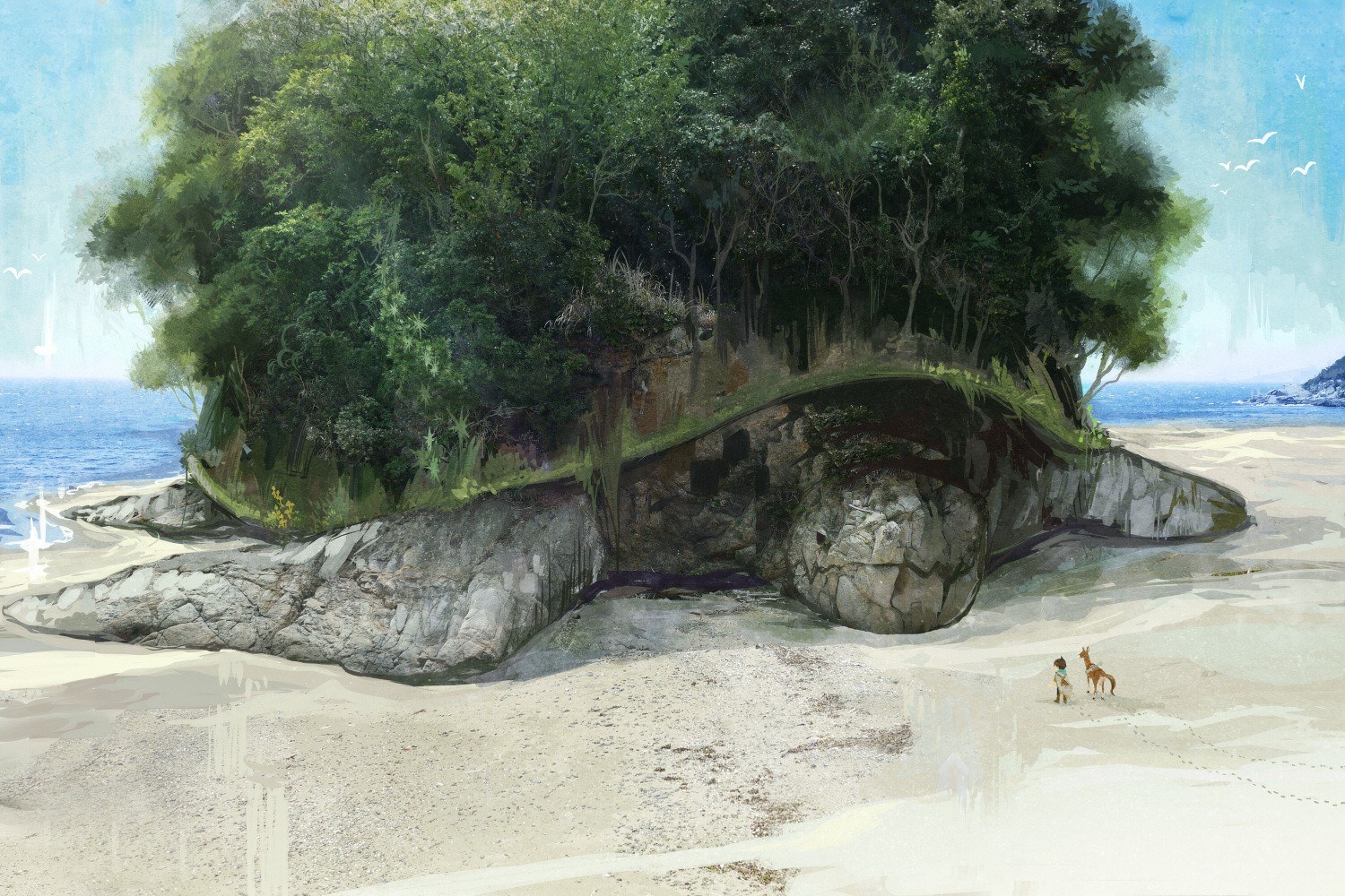 Island with arch and beach