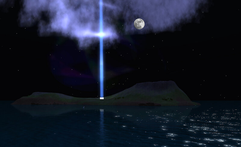 Island with Beam of Light