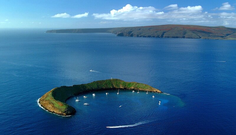Island with Boats — Blue
