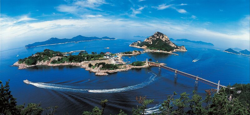 Island with Bridge — Blue