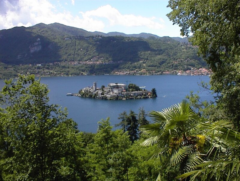 Island with Buildings — Blue