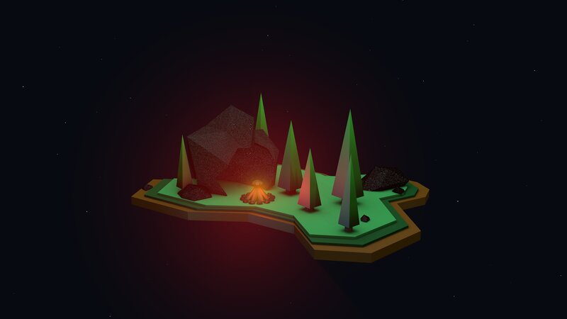 Island with Campfire
