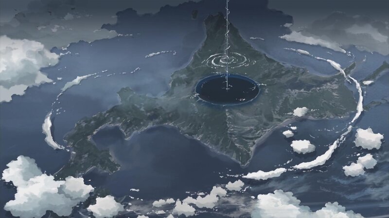 Island with Central Crater — Blue