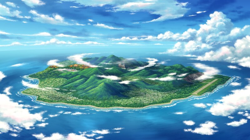 Island with Green Hills
