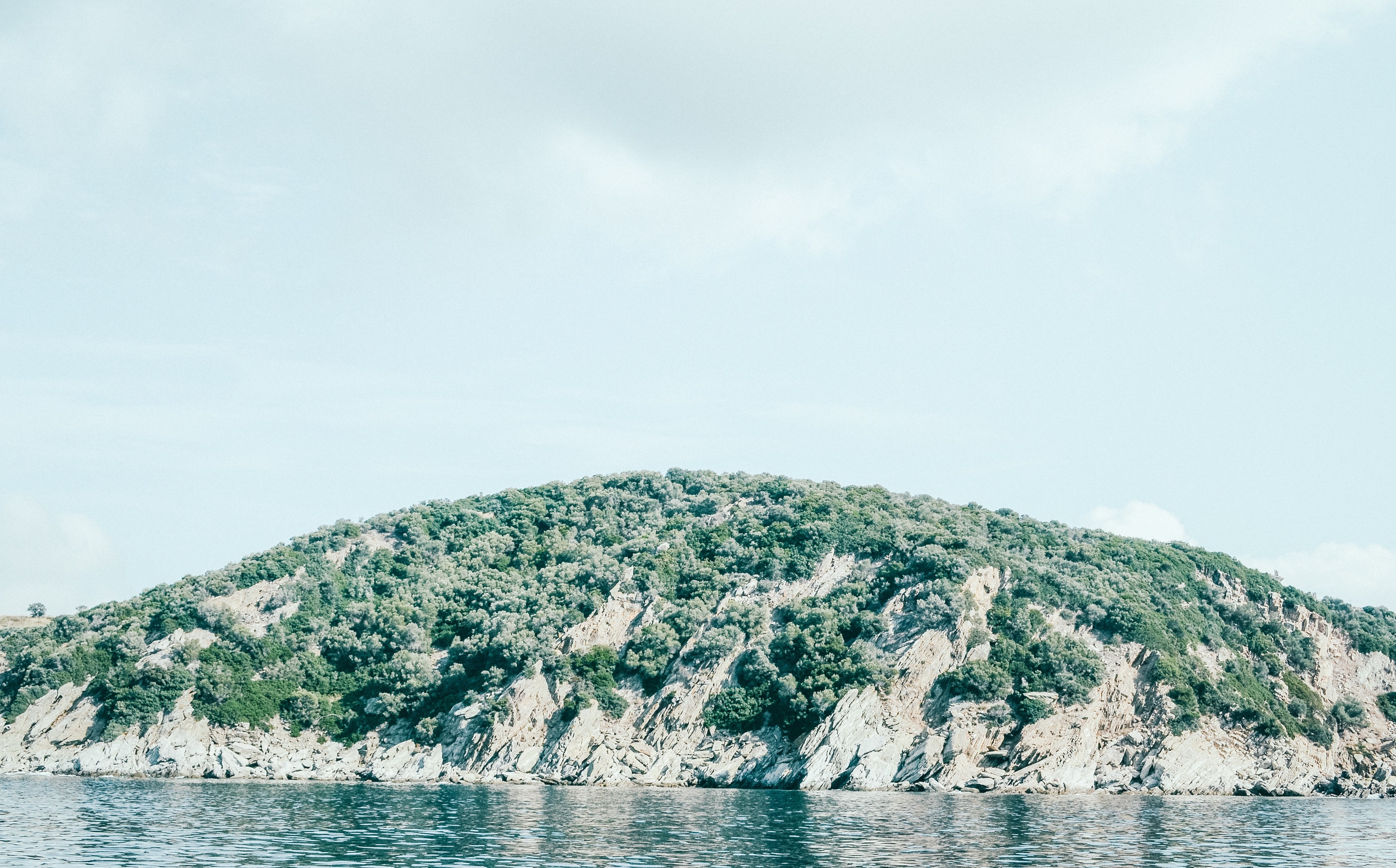 Island with green vegetation