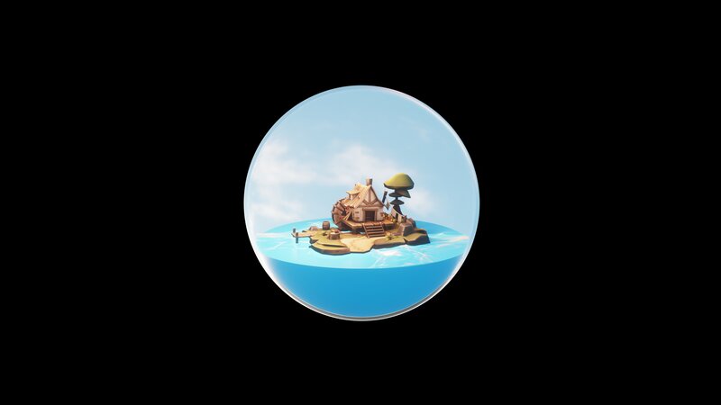 Island with House in Bubble