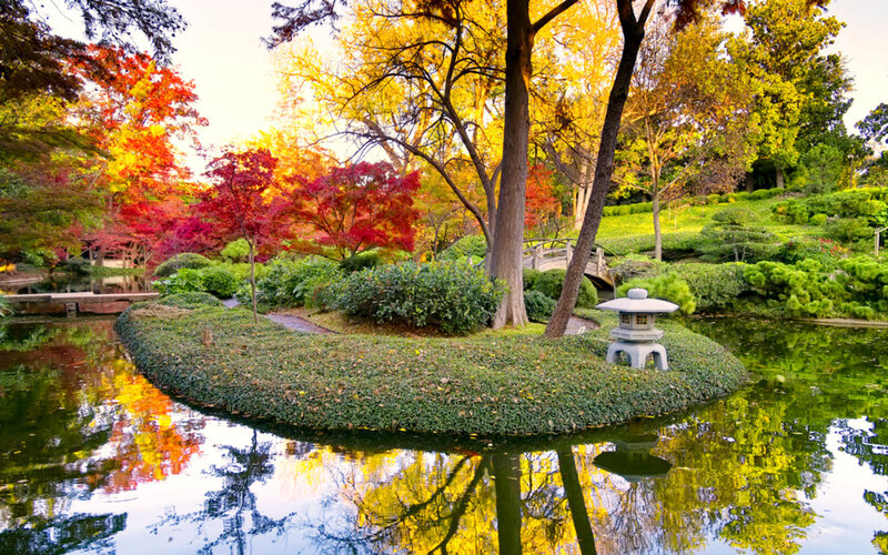 Island with Lantern in Pond