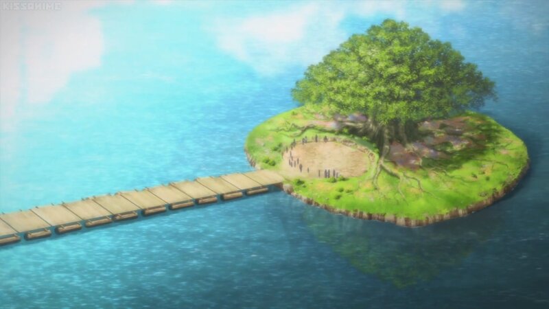 Island with Large Tree — Blue